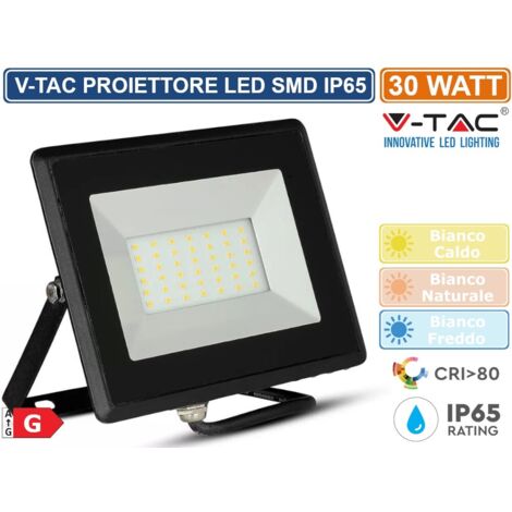 V-TAC VT-4031 Faro LED SMD 30W E-Series Colore Nero IP65 Bianco freddo - 6500K