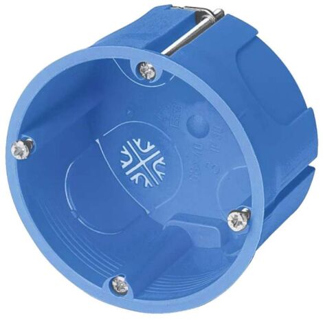 Scatola da incasso ⌀68x40 mm, per pareti leggere, in tecnopolimero, 2 moduli, blu, serie 340 - Elettrocanali EC34040