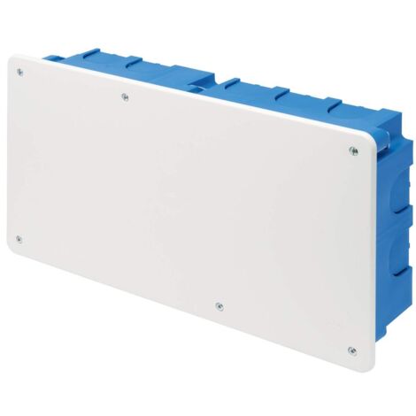 Scatola di derivazione da incasso con coperchio bianco, 300x150x75mm, per pareti leggere, in tecnopolimero, blu, serie 340 - Elettrocanali EC340107