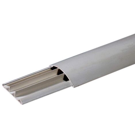Canalina a pavimento, calpestabile, 50x12mm, lunghezza 2 metri, 3 scomparti, tecnopolimero, grigio - Elettrocanali ECCAP5012G