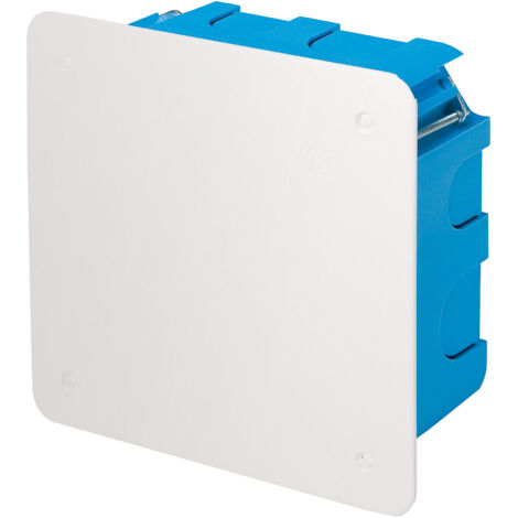 Scatola di derivazione da incasso con coperchio bianco, 120x100x50mm, per pareti leggere, in tecnopolimero, blu, serie 340 - Elettrocanali EC340105