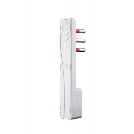 Spina ultrapiatta 10A 2P+T, piegata a 90°, bianco, serie Emilia Flat - Rosi RS98116 (1/10)
