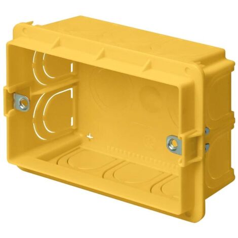 Scatola 503 da incasso ad elevata capienza, per muratura, in tecnopolimero, 3 moduli, giallo, 95x70x48mm, serie 371 - Elettrocanali EC37100