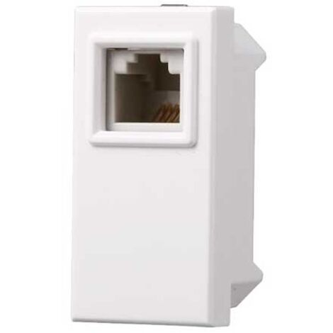 Connettore Telefonica Presa RJ11 Colore BIANCO Compatibile Con Bticino Living Light