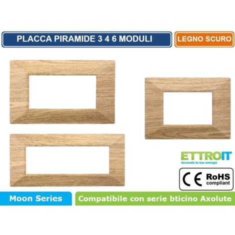 SKU MT83405 Ettroit | PLACCA PLASTICA 4P LEGNO SCURO