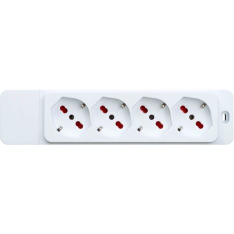 Multipresa In Linea 4 Prese 2x Tipo F + 2x Euro Con Interruttore Nero 1 5 M 89858053