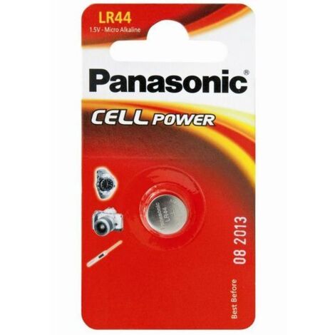 Blister da 1 pila a bottone Alcalina 1,5V Panasonic - LR44, RW82, A76, 157