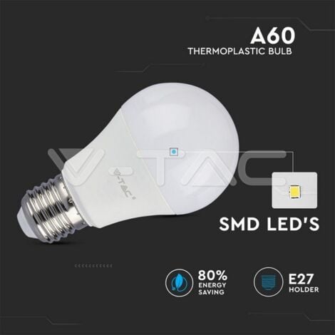 V-TAC VT-2099 Lampadina LED E27 9W A60 Bianco caldo - 2700K
