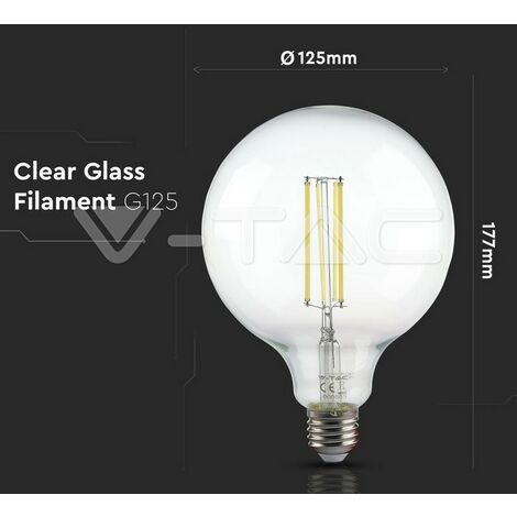 V-TAC VT-2143 Lampadina LED E27 12,5W G125 Filamento Bianco caldo - 2700K