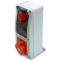 Presa interbloccata verticale con sezionatore, con fondo, con magnetotermico, 380V, 5 poli, 32A, IP54 - Rosi 16.3434R6MT