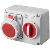Presa interbloccata orizzontale con sezionatore, con fondo, 380V, 5 poli, 16A, IP67 - Rosi 14.3416R6
