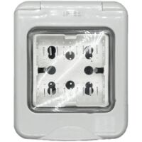 Contenitore con presa multistandard, 2 moduli, IP55 - 4Box Externa IP55 4B.IP55.H21