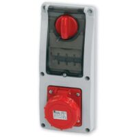 Presa interbloccata verticale con sezionatore, ad incasso, con magnetotermico, 380V, 5 poli, 63A, IP67 - Rosi 16.463R6-IMT