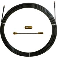 Sonda tiracavi in nylon e acciaio, Ø6mm, 30 metri, con perni filettati M12 intercambiabili, nera - Stak SAN6-030