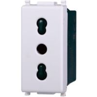 Modulo presa bipasso serie Starlight, bianco, 16A, compatibile con serie Vimar Plana - Ettroit EV2001