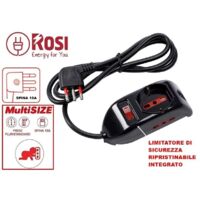ROSI Multipresa serie Emilia spina 10A, Nero