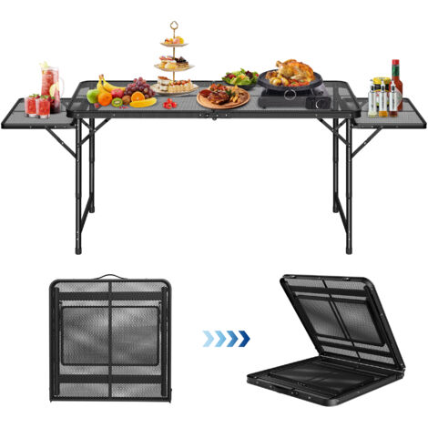 REDCAMP Tavolo Da Campeggio Portatile Pieghevole Con Organizer E Ganci, Per Barbecue E Picnic, 120x48x155 Cm - 3