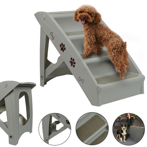 HENGMEI Scale per cani 4 livelli, pieghevole, gradini con tappetino  antiscivolo e asta di supporto per