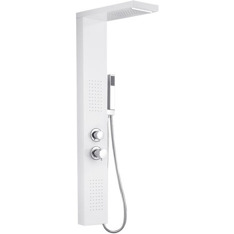 Pannello Doccia In Acciaio Inox Con Doccia A Pioggia E Massaggio - Set Completo 4 Funzioni