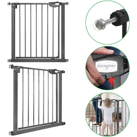 Barriera Di Sicurezza Belfoyer Per Bambini - 4 Pannelli 240cm Con Porta, Nero