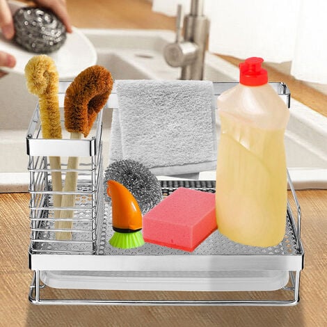 Mensole per doccia Organizzatore per lavello Scaffale da cucina in acciaio  inox Supporto per spugna Organizzatore