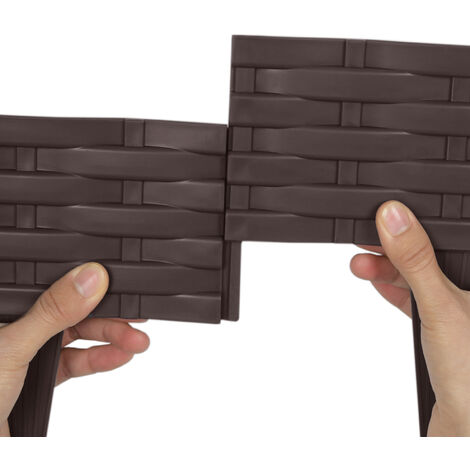 ACXIN Bordo per aiuole da giardino, 60 m, effetto rattan, con 60 elementi da 100 cm, bordo per aiuole, rotondo, in plastica, resistente ai raggi UV