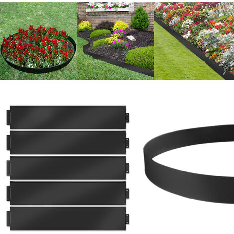 30 Bordi Da Giardino In Plastica Nera, Delimitatori Per Aiuole E Prati, Facili Da Installare, Per Bordure Paesaggistiche E Percorsi