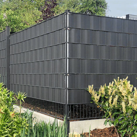Strisce Frangivista Per Recinzioni, 10 Pezzi In PVC Rigido, 250x19 Cm, Antracite, Per Balcone E Giardino