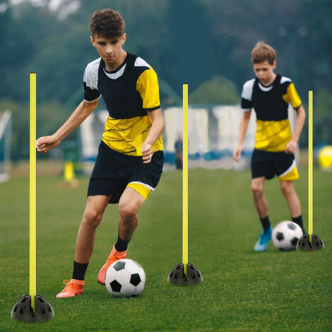 Set di bastoni da calcio per l'agilità, bastoni flessibili per l'allenamento sportivo della velocità, bastoni da slalom con base in gomma, utilizzabili per tante esercitazioni diverse ( Size : 1m/39.4