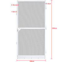 Zanzariera Per Porta 120x240 Cm – Telaio Alluminio, Rete In Fibra Di Vetro, Chiusura Magnetica Automatica