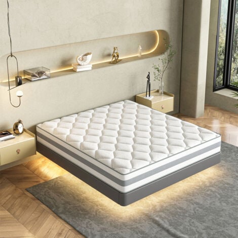 Matelas 160x200 cm à ressorts ensachés – 25 cm d’épaisseur, 7 zones de confort, soutien mi-ferme/ferme (H3/H4), ergonomique, certifié Oeko-Tex