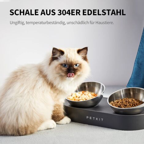 Futternapf-Set Für Hunde Und Katzen – Melamin-Ständer Mit Edelstahlschale, Rutschfest