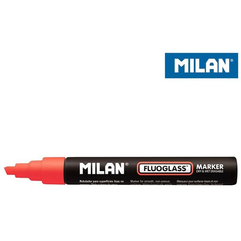 Blister Rotulador Rojo Fluoglass 2-4Mm Milan