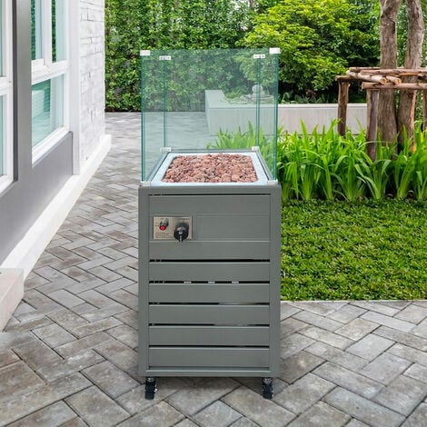 Gas Patio Outdoor Heater With Wheels Hampton Bay 48000 48,000 BTU