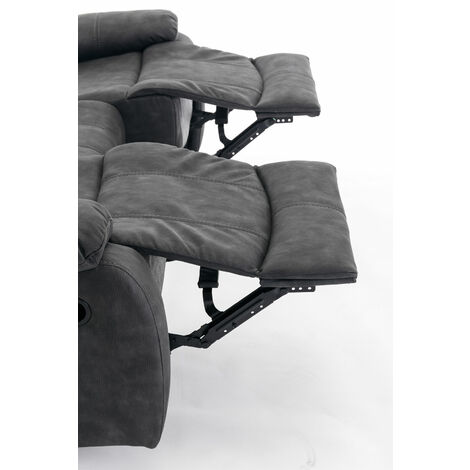Manual Reclining Sofa Collection Sectional  Couches Set Grey  - 3 Seater