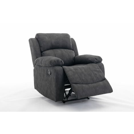 Manual Reclining Sofa Collection Sectional  Couches Set Grey  - 1 Seater