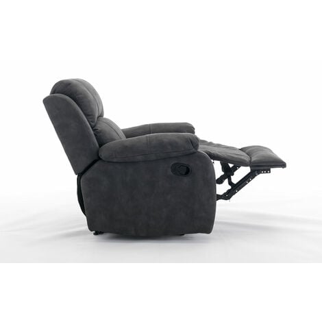 Manual Reclining Sofa Collection Sectional  Couches Set Grey  - 1 Seater