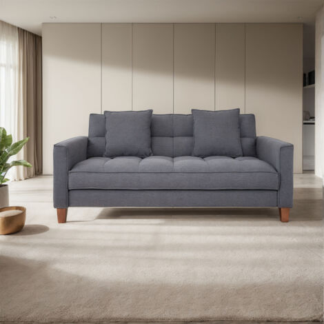 3 Seater Sofa Modern Fabric Sofa Couch Upholstered Sofa Settee (1/5)