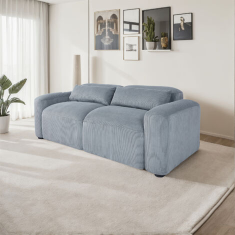 2 or 3 Seater Sofa Comfy Corduroy Couch w Spring Cushion - 2 Seater