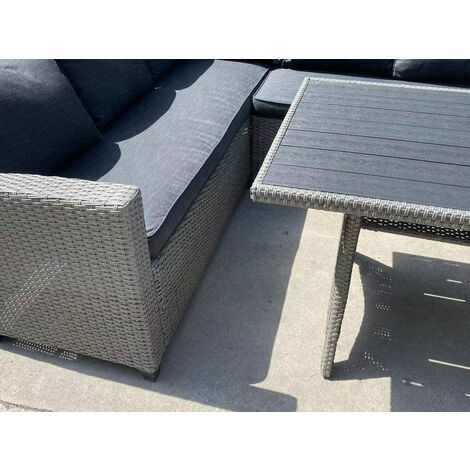 Furniture One Garden Furniture Set Corner Lounge Outdoor Sofa Chair Patio DIning Table  - Grey