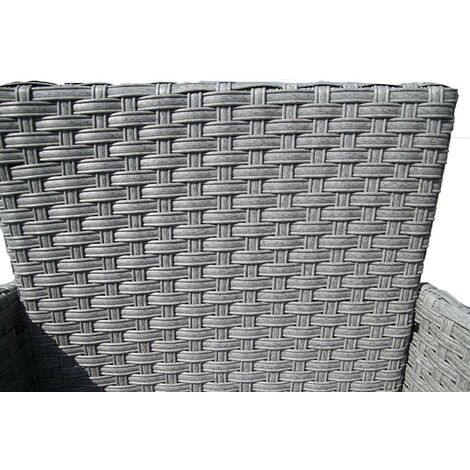 Furniture One Rattan Bistro Set Garden Chair Table Patio Outdoor - LightGray