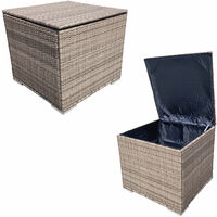 Rattan Garden Storage Box With Lid 707060CM - Nature