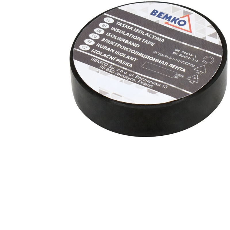 Scotch d'électricien PVC Noir 19mm x 10m - Ruban adhésif isolant