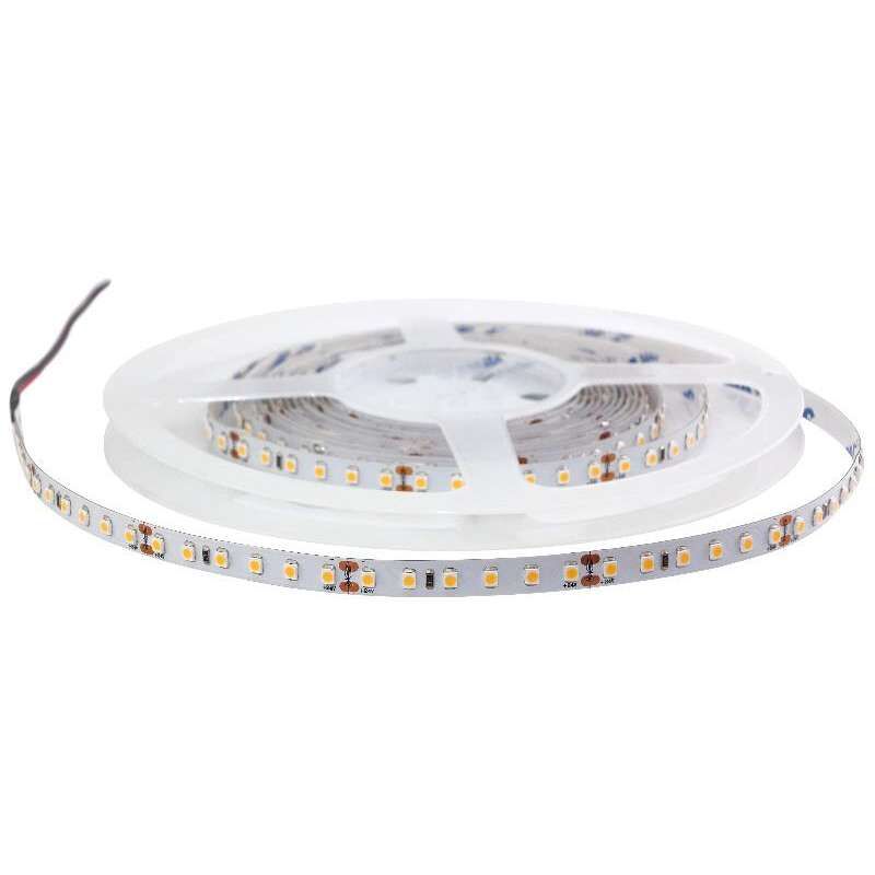 Ruban LED puissant 120LED/m 9,6W/m étanche IP65 Blanc Chaud 3000K - 5m