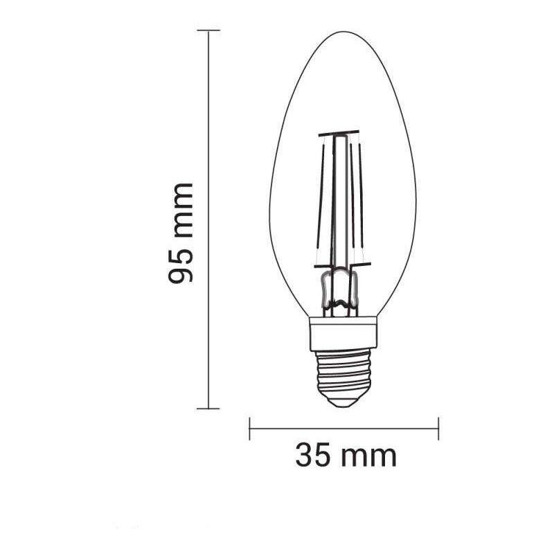 Ampoule LED E14 C35 4W équivalent à 32W - Blanc du Jour 6000K