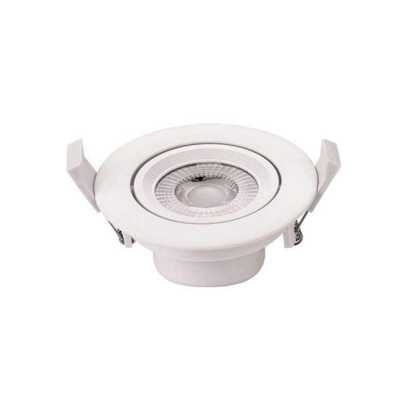 Downlight LED 5W rond ∅90mm Blanc - Blanc Chaud 2700K