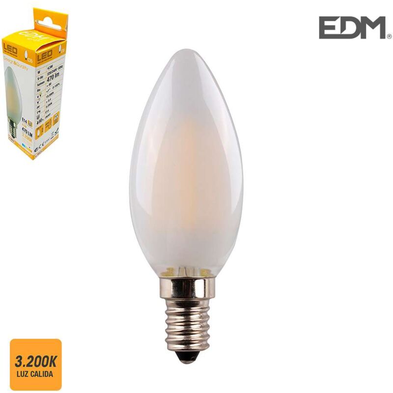 4 Ampoules Flamme à Vis E14 - LED - 4,5W (équi 40W) = 470 Lm