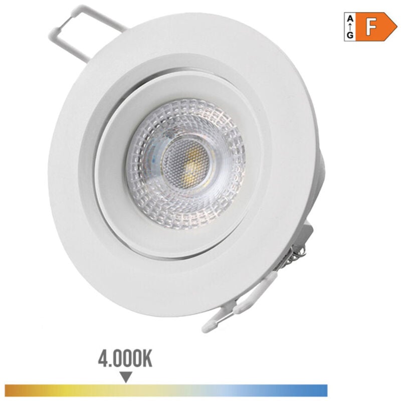 Downlight LED Encastré Rond - 5W 4000K - Blanc - Ø9cm - Lumière du Jour