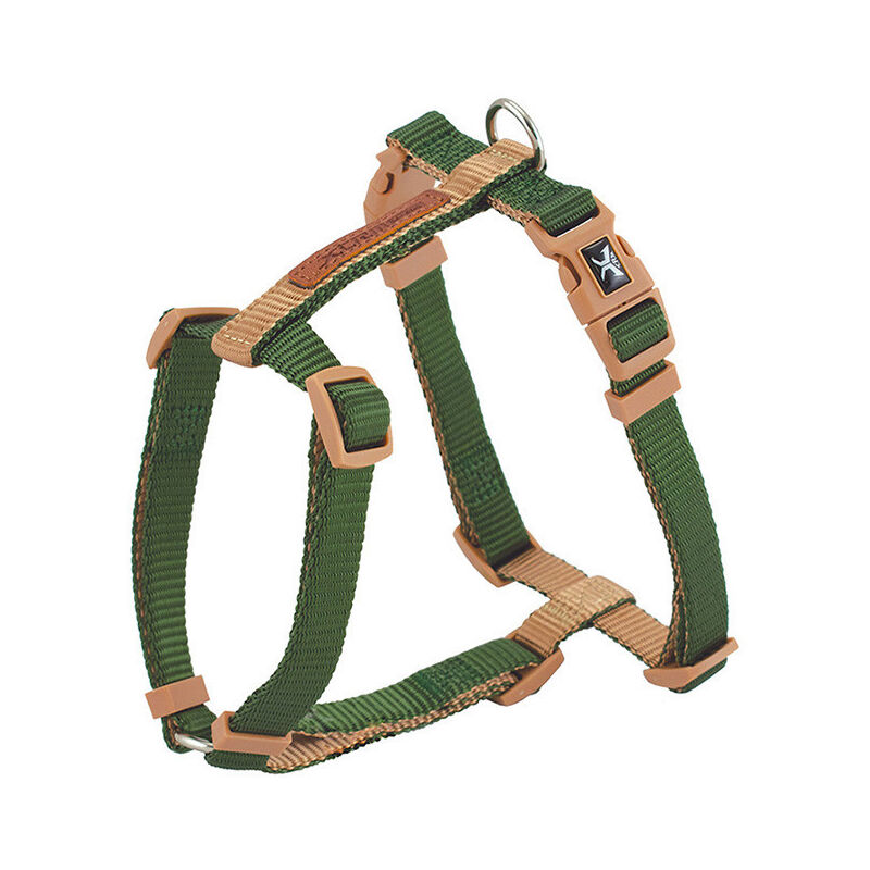 Harnais vert-beige forest british x-trm double premium 45-75cm x 2cm nayeco