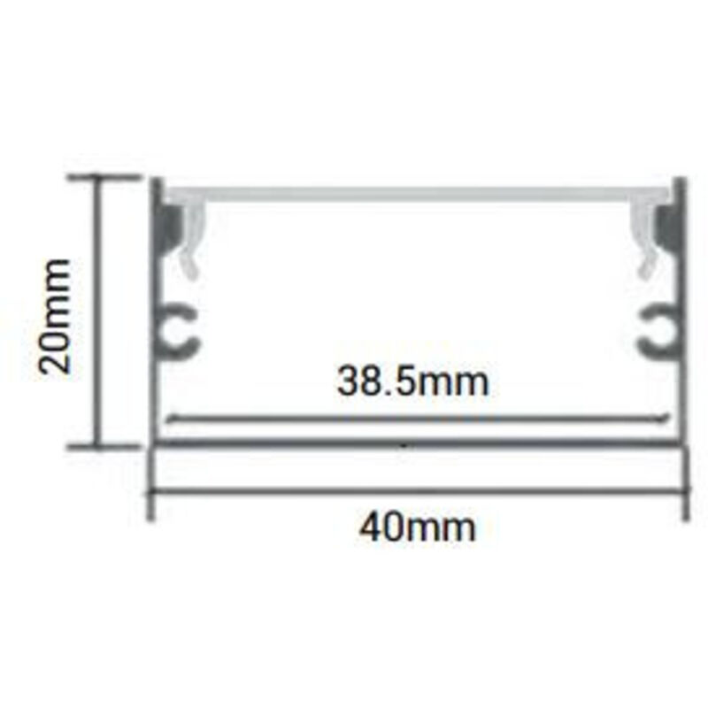 Profilé En Aluminium Pour Bandes LED - 2 Mètres, Noir Avec Cache Laiteux, Largeur Intérieure 12,4 Mm, Idéal Pour éclairage Indirect